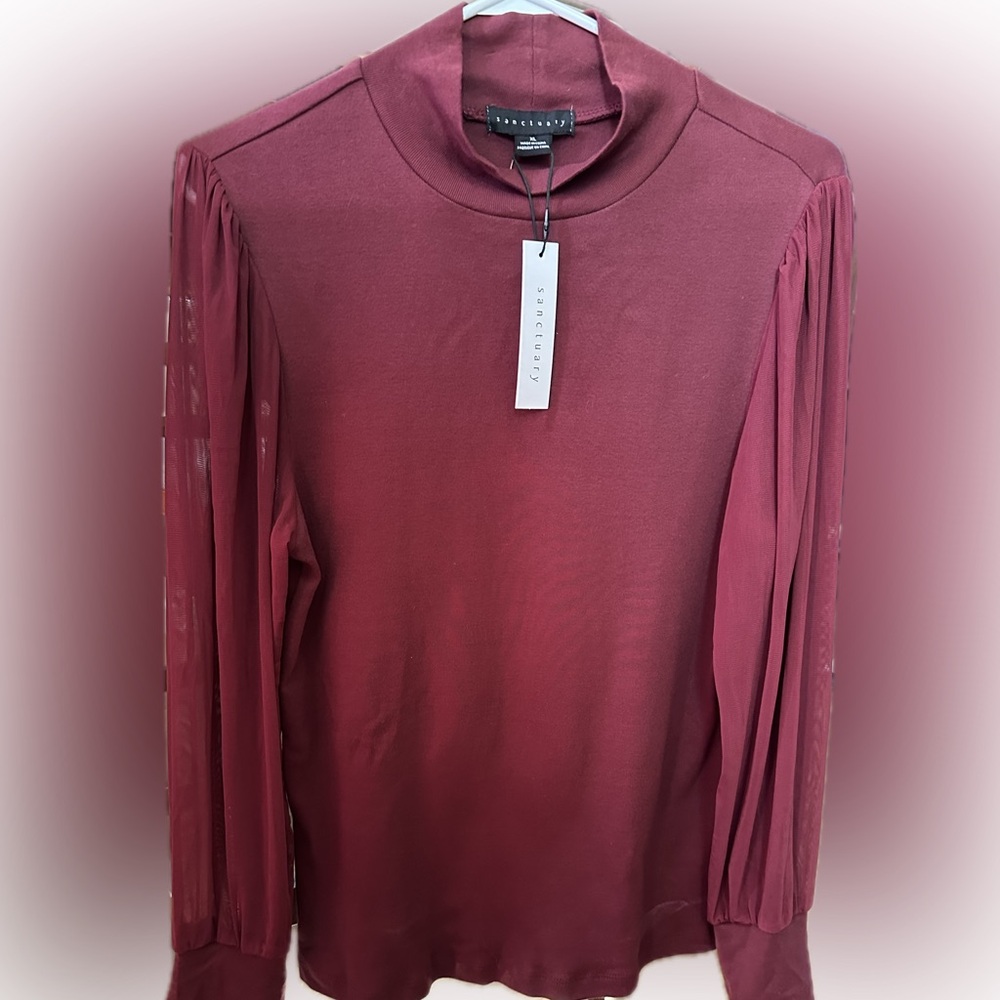 Sanctuary Deep Red Long Sleeve Blouse